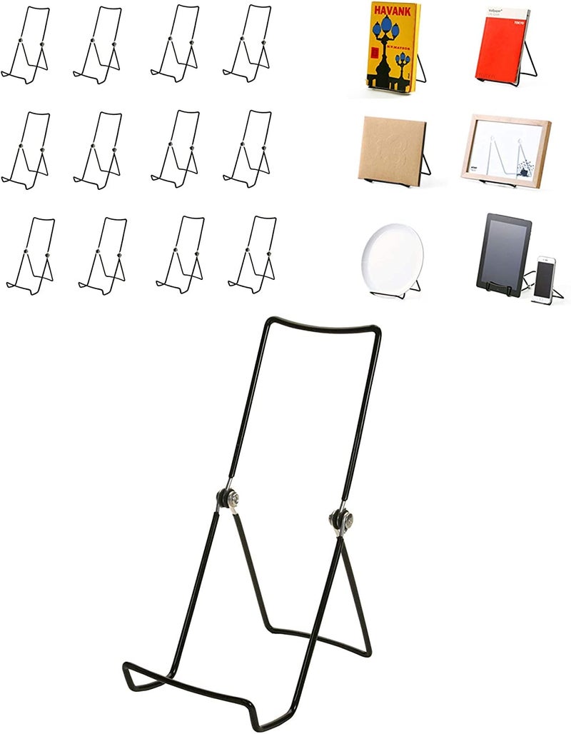 KINGDOM SOLUTIONS MADE IN USA 12-Pack Sturdy & Durable Adjustable Metal Easels to Display Books  Frames  Comics  Plates & More - Unique on the Market - Image 2